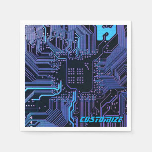 Serviette En Papier Carte de circuit électronique bleu PCB personnalis