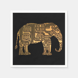 Serviette En Papier Carte de circuit éléphant en cuivre