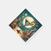 Serviette En Papier Carte de circuit futuriste atomique Martini (Coin)