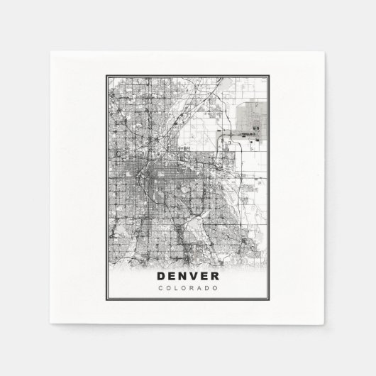 Serviette En Papier Carte de Denver (Devant)