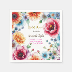Serviette En Papier Carte de Fête des mariées de calligraphie minimali
