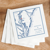 Carte de la baie de Chesapeake pour mariage à St.