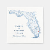Serviette En Papier Carte de la Floride de Fort Lauderdale Mariage élé (Devant)