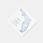 Serviette En Papier Carte de la Floride de Fort Lauderdale Mariage élé (Coin)
