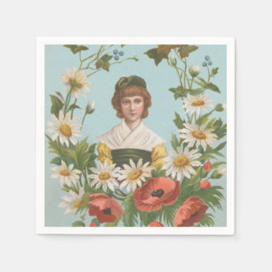 Serviette En Papier Carte de la Saint-Valentin allemande rétro kitsch,