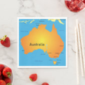 Serviette En Papier Carte De L'Australie (En situation)