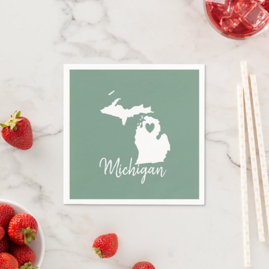 Serviette En Papier Carte de l'État du Michigan (En situation)
