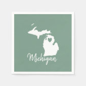 Serviette En Papier Carte de l'État du Michigan (Devant)