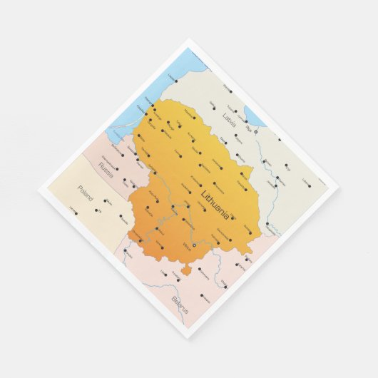 Serviette En Papier Carte De Lituanie (Coin)