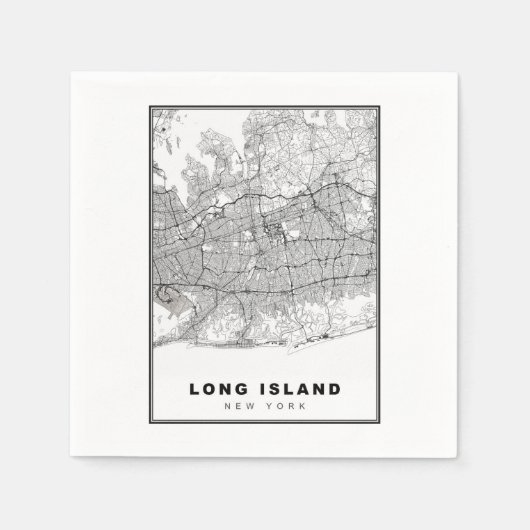 Serviette En Papier Carte de Long Island (Devant)