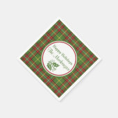 Serviette En Papier Carte de Noël verte personnalisée (Coin)