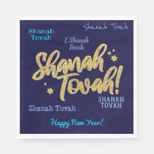 Serviette En Papier Carte de Nouvel An juive Hébreu Rosh Hashanah