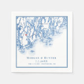 Serviette En Papier Carte de Phippsburg Maine Marine Mariage élégant (Devant)