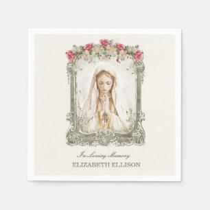 Serviette En Papier Carte de prière Mémorial catholique Marie