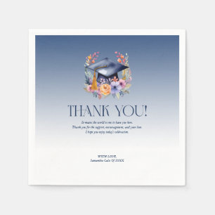 Serviette En Papier Carte de remerciement de chapeau de graduation flo