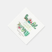 Serviette En Papier Carte de remerciements de cactus aquarelle (Coin)