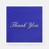 Serviette En Papier Carte de voeux bleu Merci blanc (Devant)