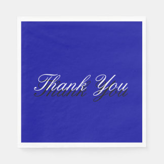 Serviette En Papier Carte de voeux bleu Merci blanc