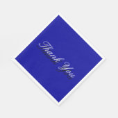 Serviette En Papier Carte de voeux bleu Merci blanc (Coin)