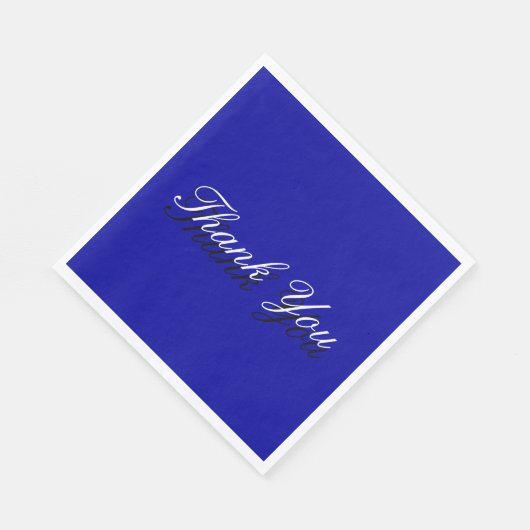 Serviette En Papier Carte de voeux bleu Merci blanc (Coin)