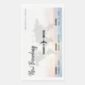 Serviette En Papier Carte d'embarquement Ocean Sunset Destination Mari (Devant)