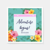 Serviette En Papier Carte d'embarquement tropical Mariage de destinati (Devant)