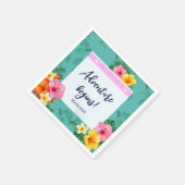 Serviette En Papier Carte d'embarquement tropical Mariage de destinati (Coin)