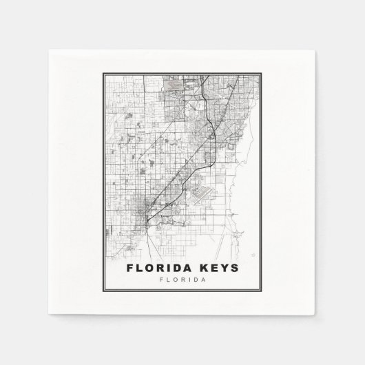 Serviette En Papier Carte des Florida Keys (Devant)