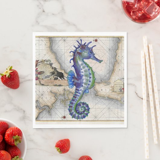 Serviette En Papier Carte des mers Gibraltar (En situation)