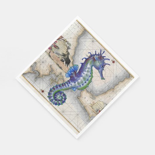 Serviette En Papier Carte des mers Gibraltar (Coin)