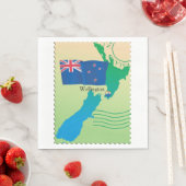 Serviette En Papier Carte Des Naples Papier Néo-Zélandais (En situation)