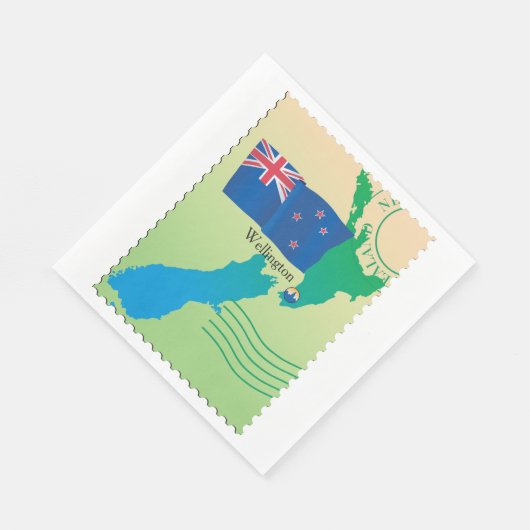 Serviette En Papier Carte Des Naples Papier Néo-Zélandais (Coin)