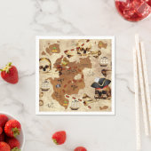 Serviette En Papier Carte des trésors du crâne et des os croisés (En situation)