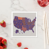 Serviette En Papier Carte des USA (En situation)
