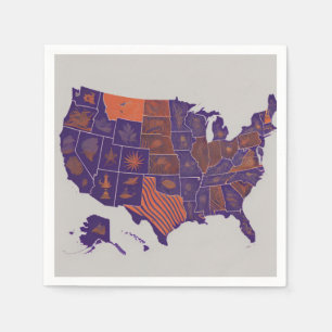 Serviette En Papier Carte des USA