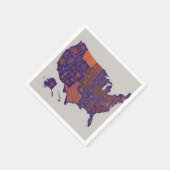 Serviette En Papier Carte des USA (Coin)