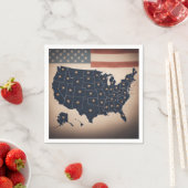 Serviette En Papier Carte des USA (En situation)