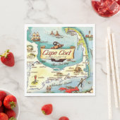 Serviette En Papier Carte du Cap Cod MA (En situation)