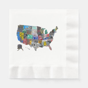 Serviette En Papier Carte du drapeau de la plaque d'immatriculation de