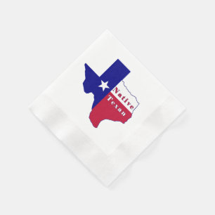 Serviette En Papier Carte du drapeau texan natif