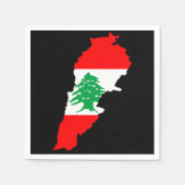 Serviette En Papier Carte du Liban avec drapeau (Devant)