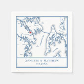 Serviette En Papier Carte du Maryland d'Annapolis Mariage élégant (Devant)