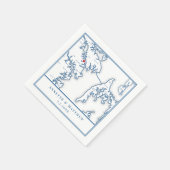 Serviette En Papier Carte du Maryland d'Annapolis Mariage élégant (Coin)