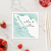 Serviette En Papier Carte du Mexique | M. & Mme | Mariage de destinati (En situation)