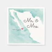 Serviette En Papier Carte du Mexique | M. & Mme | Mariage de destinati (Devant)