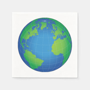 Serviette En Papier Carte du monde