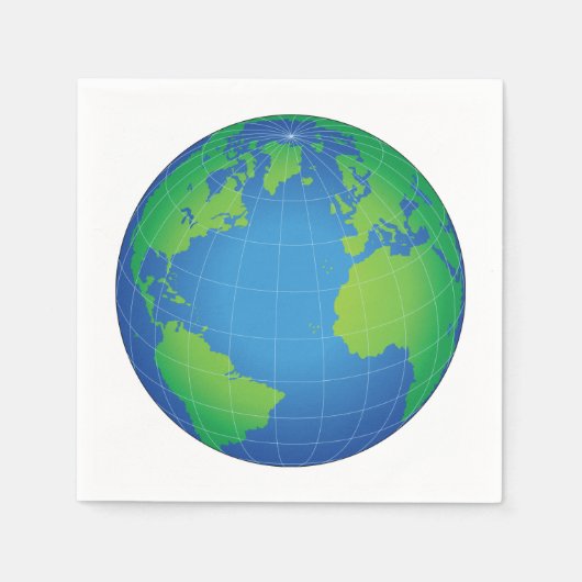 Serviette En Papier Carte du monde (Devant)
