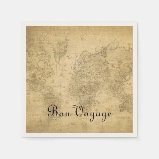 Serviette En Papier Carte du monde (Devant)
