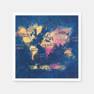 Serviette En Papier carte du monde