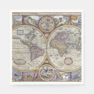 Serviette En Papier Carte du monde antique #3